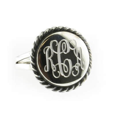 Custom Engraved Monogram Signet Rings Silver 925