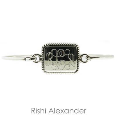 Rishi Alexander 14mm Round Locket Made from .925 Sterling Silver with A Personalized Monogram