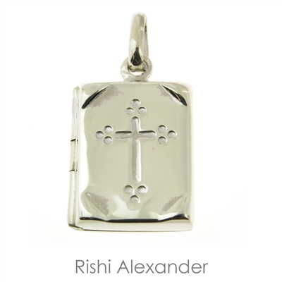 Rishi Alexander 14mm Round Locket Made from .925 Sterling Silver with A Personalized Monogram