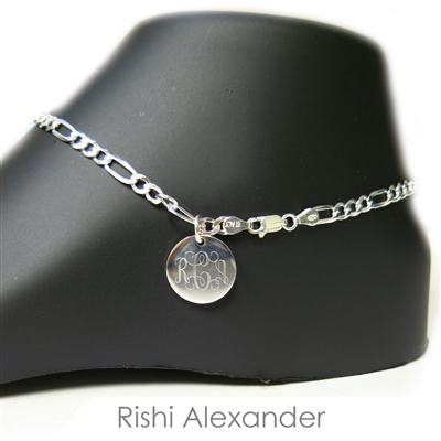 Rishi Alexander 14mm Round Locket Made from .925 Sterling Silver with A Personalized Monogram