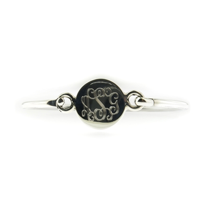 Sterling Silver Monogram Bracelet Round with Rope Edge