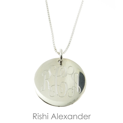 Rishi Alexander 17mm Oval Locket Made from .925 Sterling Silver with A Personalized Monogram